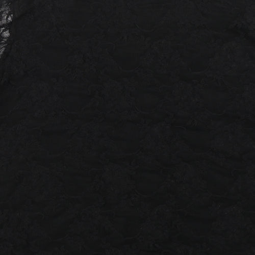 SF Collection  Womens Black Floral Lace Basic Blouse Size 12