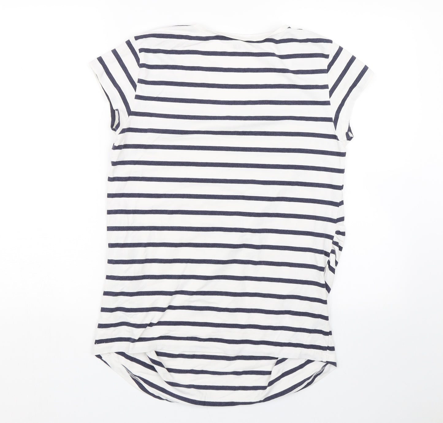 H&M Mama Womens Blue Striped  Basic T-Shirt Size M
