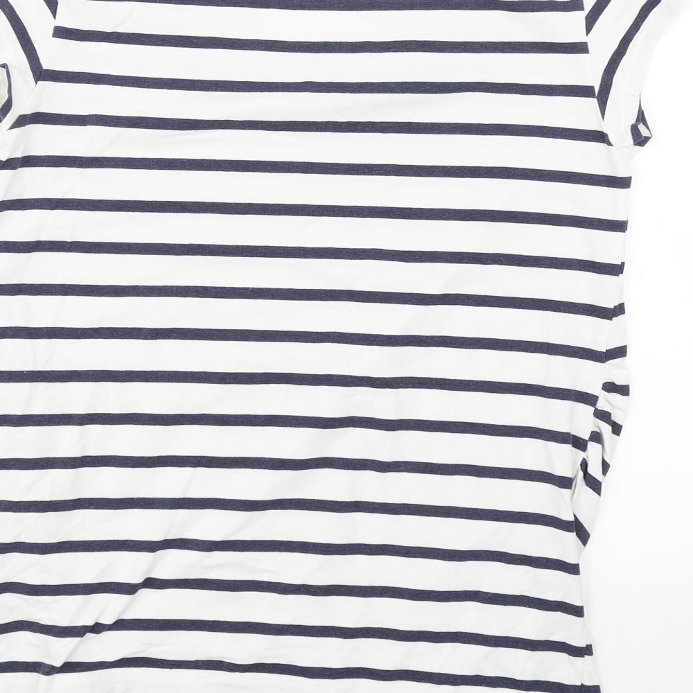 H&M Mama Womens Blue Striped  Basic T-Shirt Size M