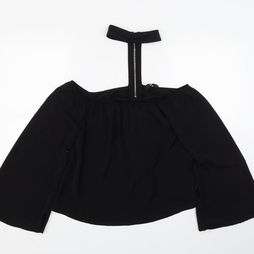 Missguided Womens Black   Cropped T-Shirt Size 10