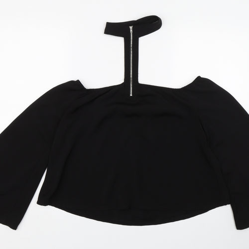 Missguided Womens Black   Cropped T-Shirt Size 10