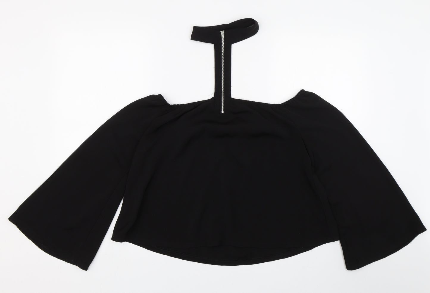 Missguided Womens Black   Cropped T-Shirt Size 10