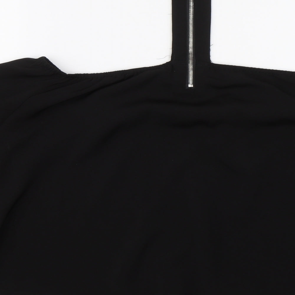 Missguided Womens Black   Cropped T-Shirt Size 10