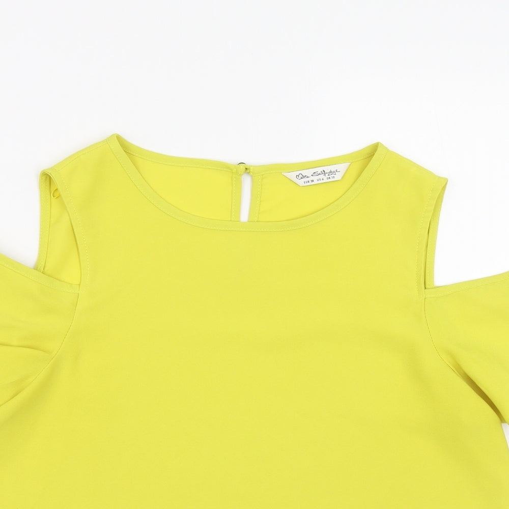 Miss Selfridge Womens Yellow   Basic T-Shirt Size 10