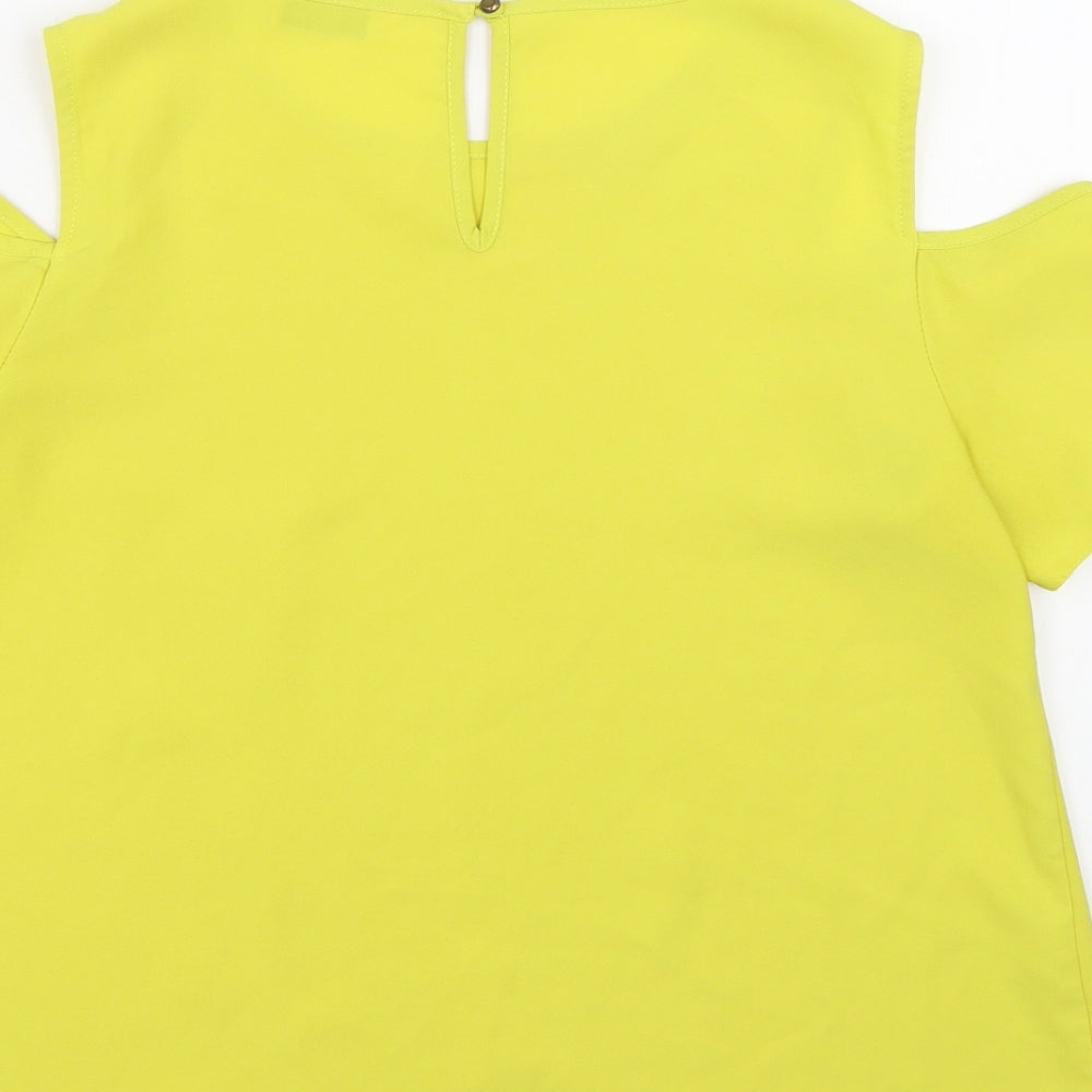 Miss Selfridge Womens Yellow   Basic T-Shirt Size 10