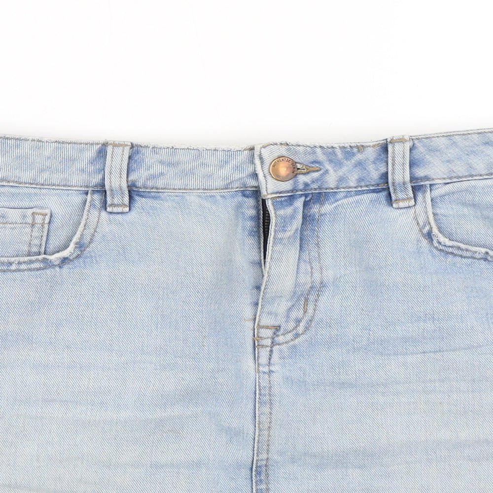 New Look Womens Blue  Denim Mini Skirt Size 10