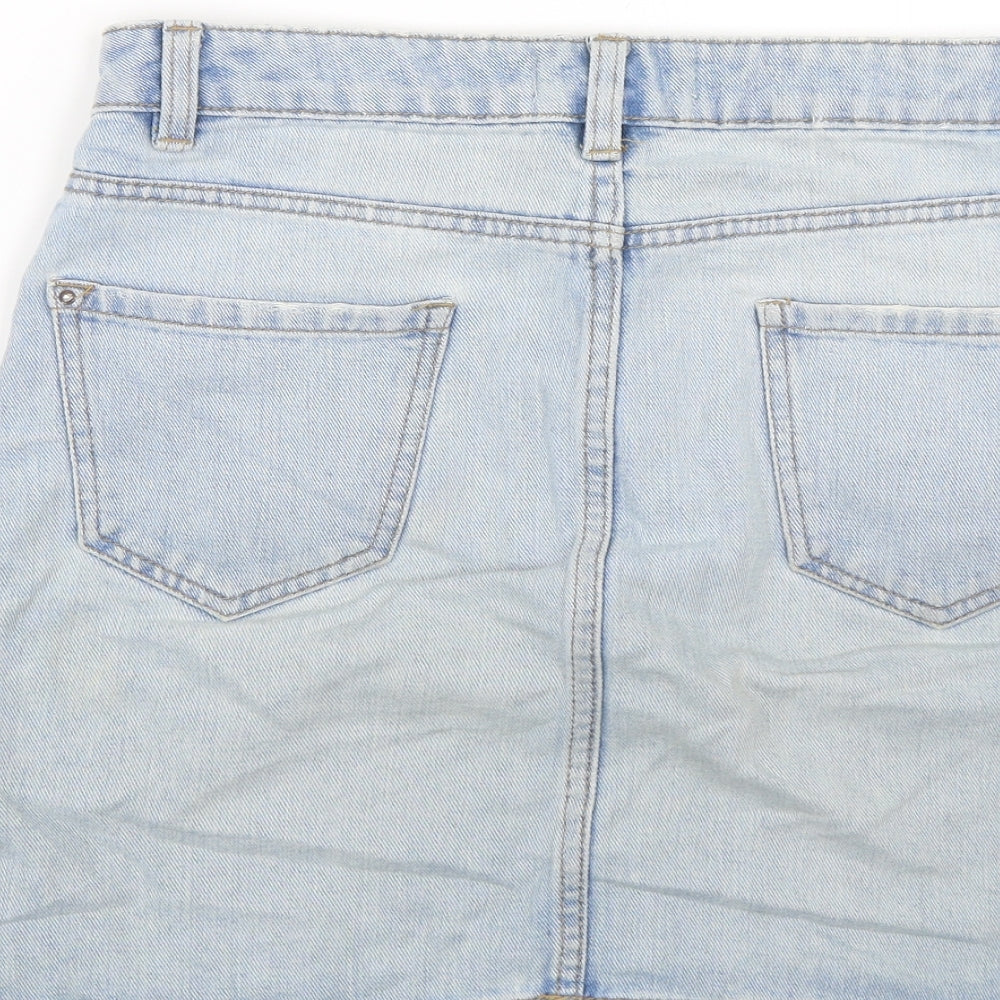 New Look Womens Blue  Denim Mini Skirt Size 10