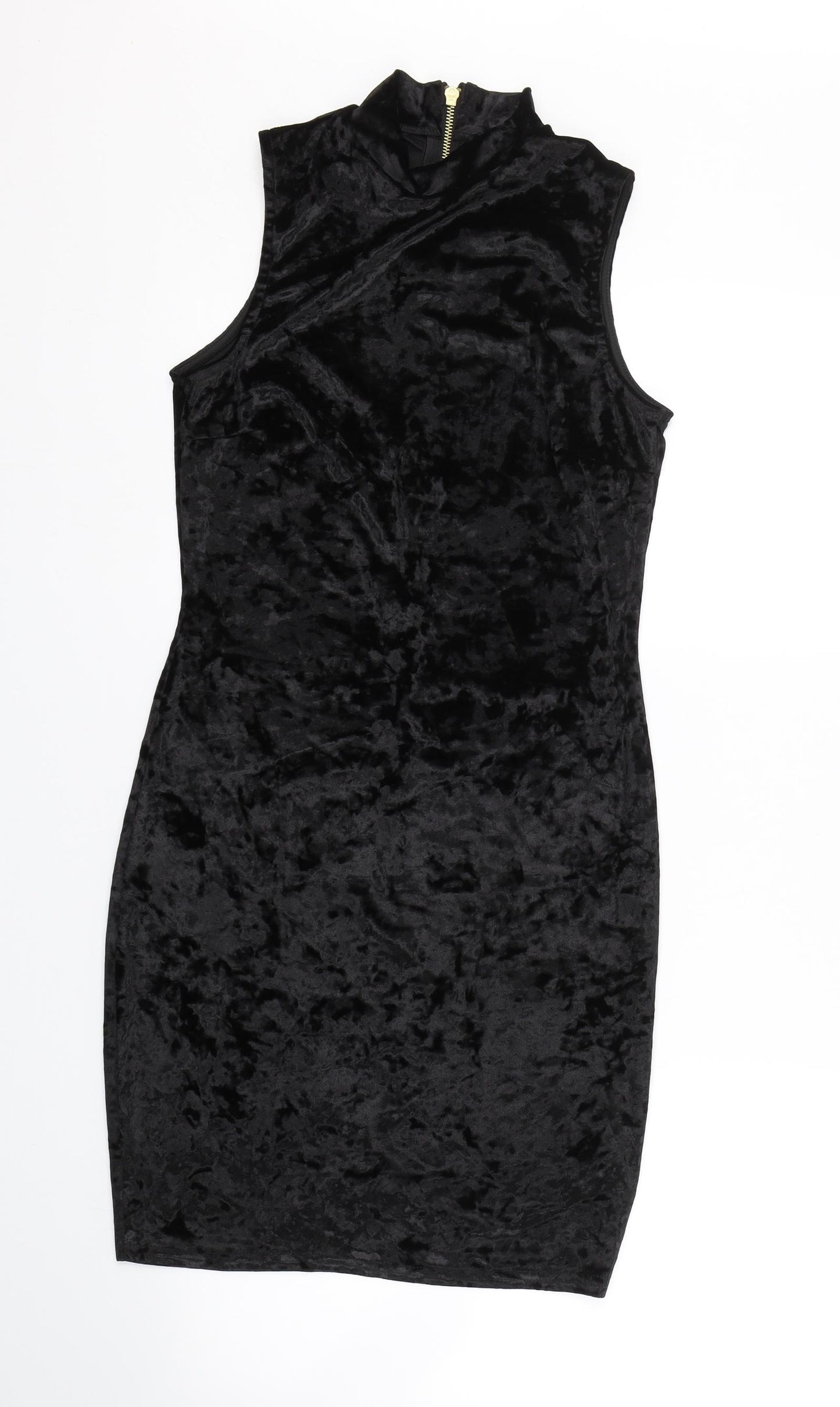 Miss Selfridge Womens Black  Velour Tank Dress  Size 10