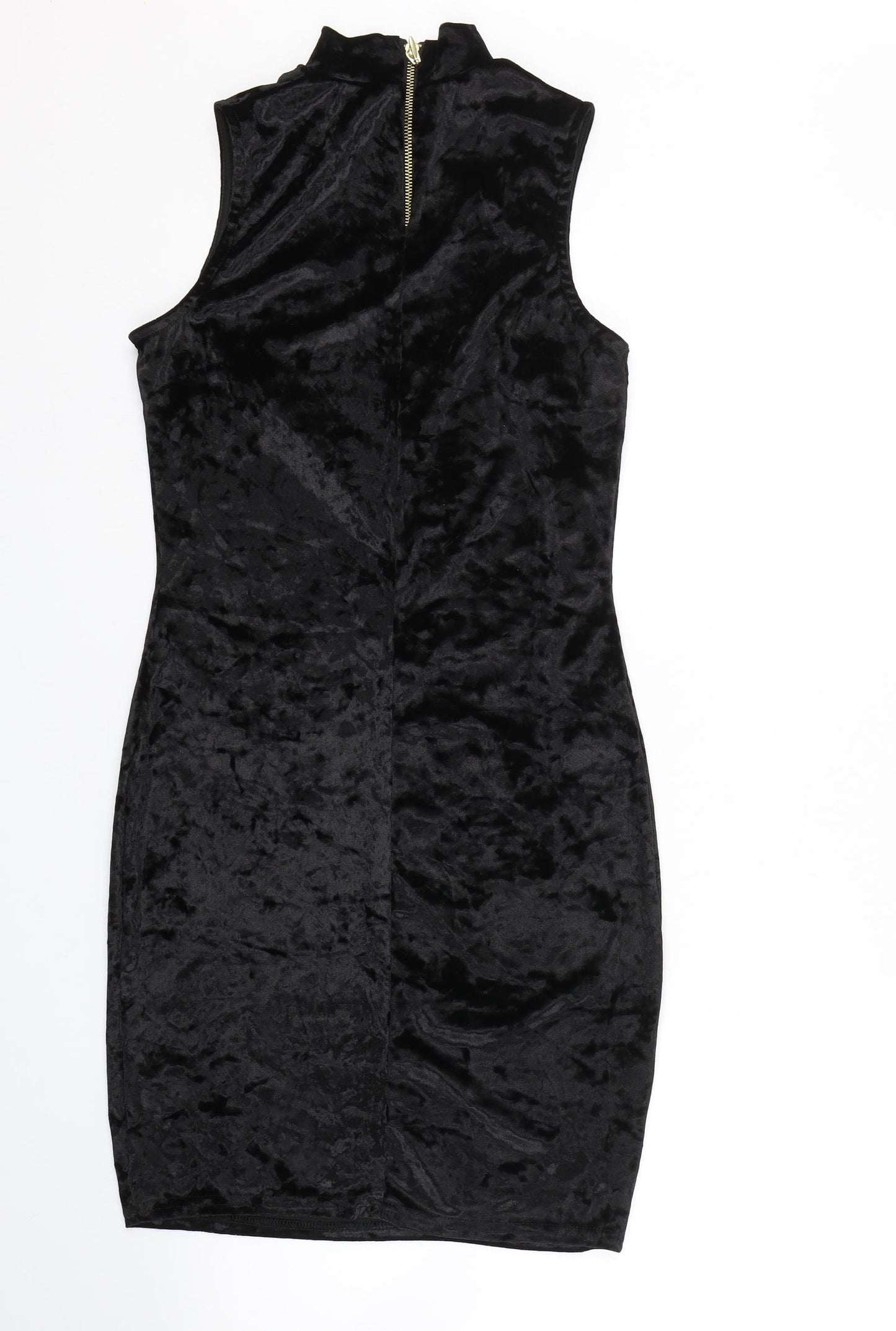 Miss Selfridge Womens Black  Velour Tank Dress  Size 10