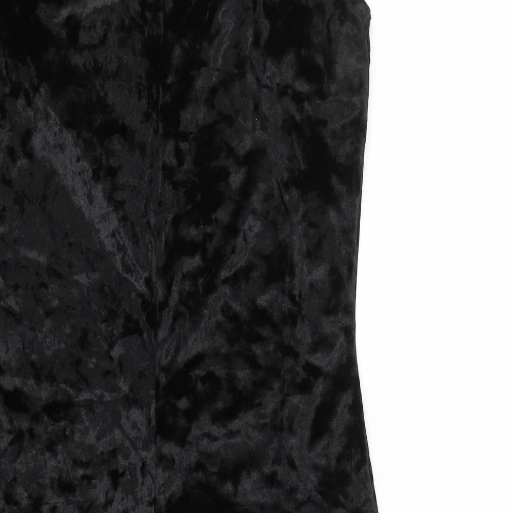 Miss Selfridge Womens Black  Velour Tank Dress  Size 10