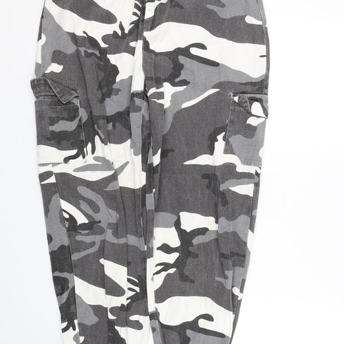 Shien Womens Black Camouflage  Cargo Trousers Size S L25 in