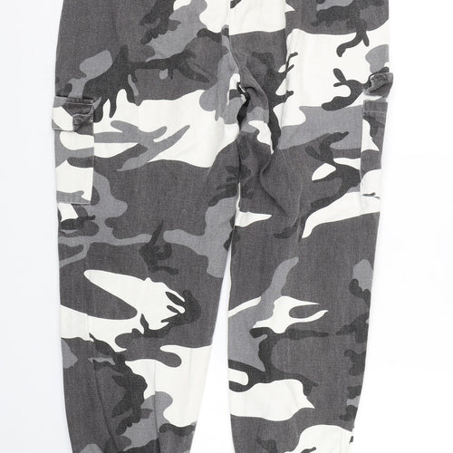 Shien Womens Black Camouflage  Cargo Trousers Size S L25 in