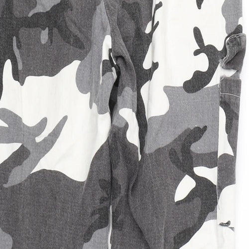 Shien Womens Black Camouflage  Cargo Trousers Size S L25 in