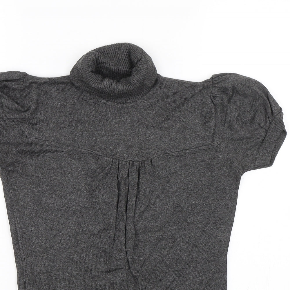Panacher Womens Grey  Knit Basic T-Shirt Size S
