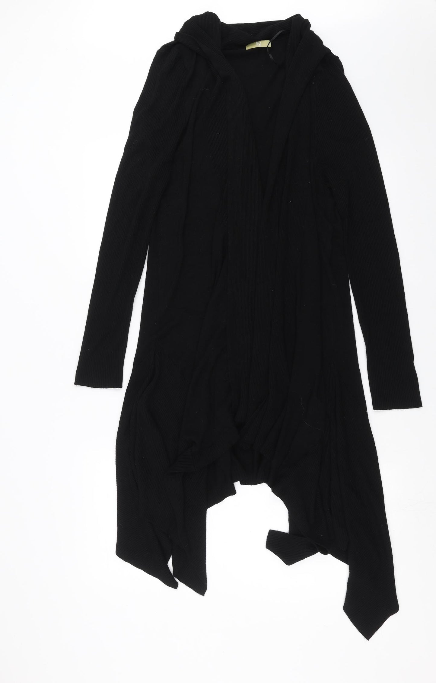 TU Womens Black  Knit Cardigan Jumper Size 18  - waterfall front