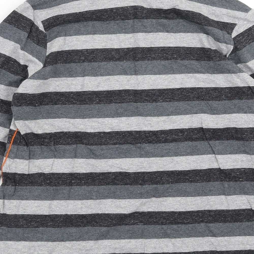 F&F Boys Grey Striped  Basic T-Shirt Size 10-11 Years