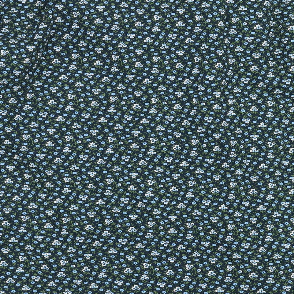 Fluid Mens Blue Floral   Button-Up Size 2XL