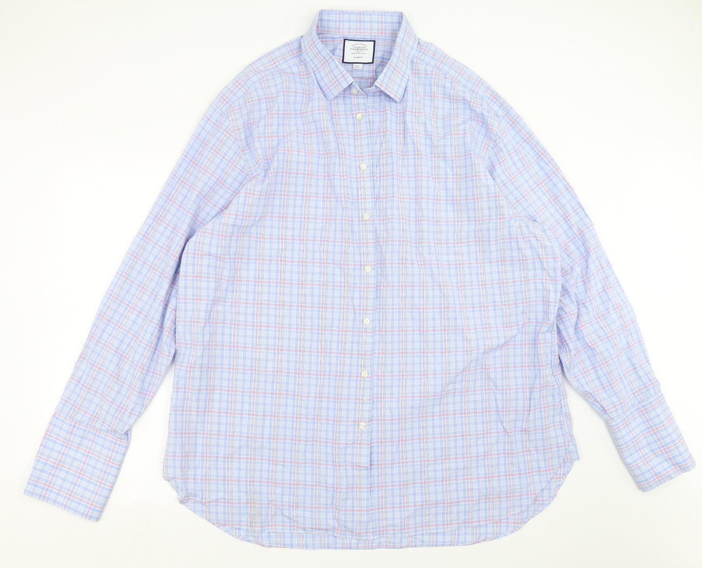 Charles Tyrwhitt Mens Blue Check   Dress Shirt Size 19