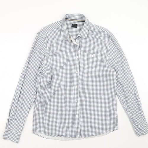 ACW85 Mens Blue Check   Button-Up Size L