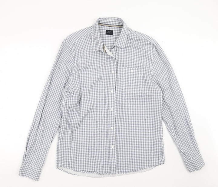 ACW85 Mens Blue Check Button-Up Size L