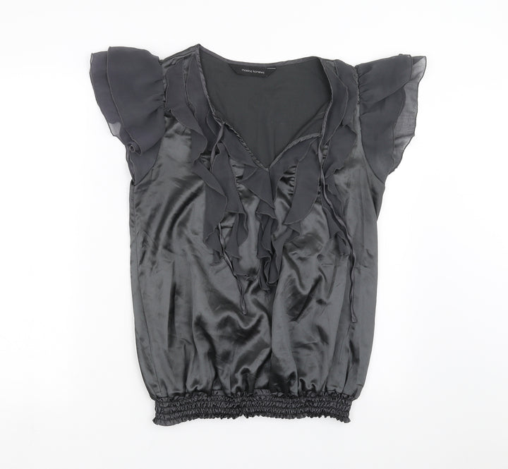 Marina Kaneva Womens Grey Basic Blouse Size 8