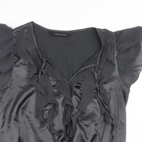 Marina Kaneva Womens Grey   Basic Blouse Size 8