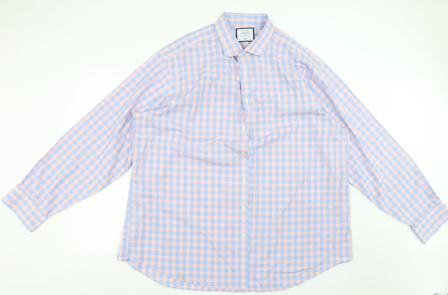Charles Tyrwhitt Mens Pink Check   Dress Shirt Size 19