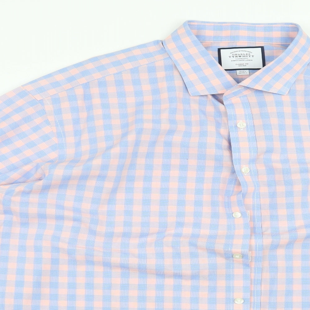 Charles Tyrwhitt Mens Pink Check   Dress Shirt Size 19