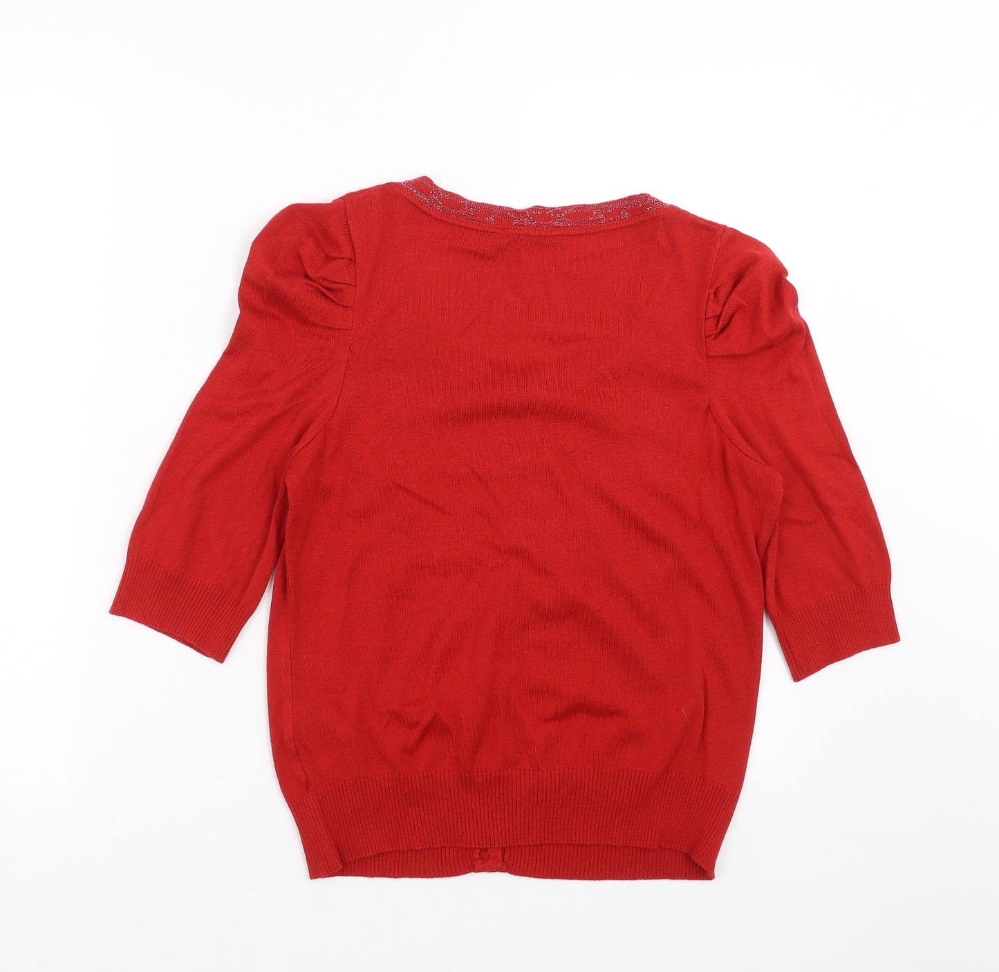 George Womens Red   Cardigan Jumper Size 10  - bow