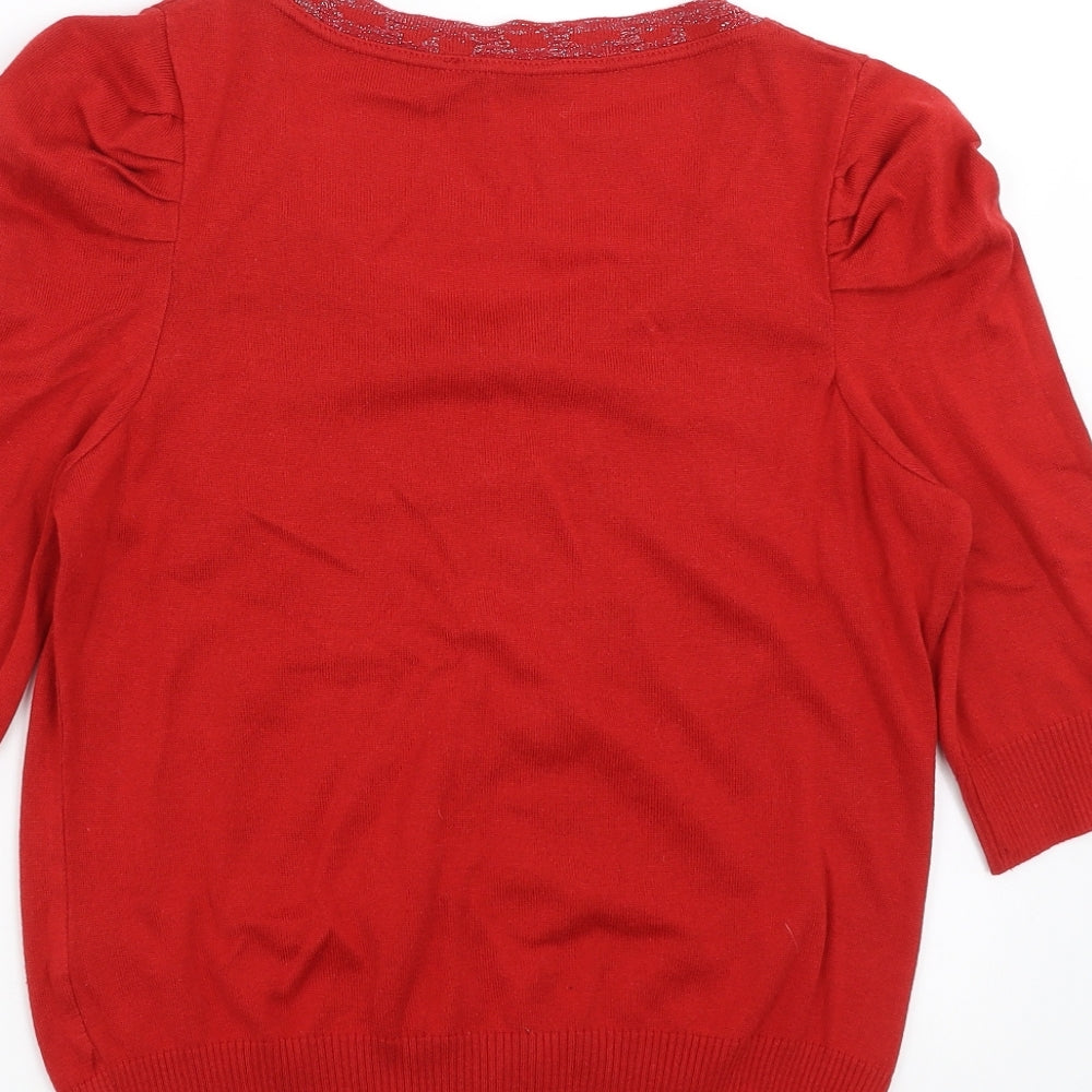 George Womens Red   Cardigan Jumper Size 10  - bow
