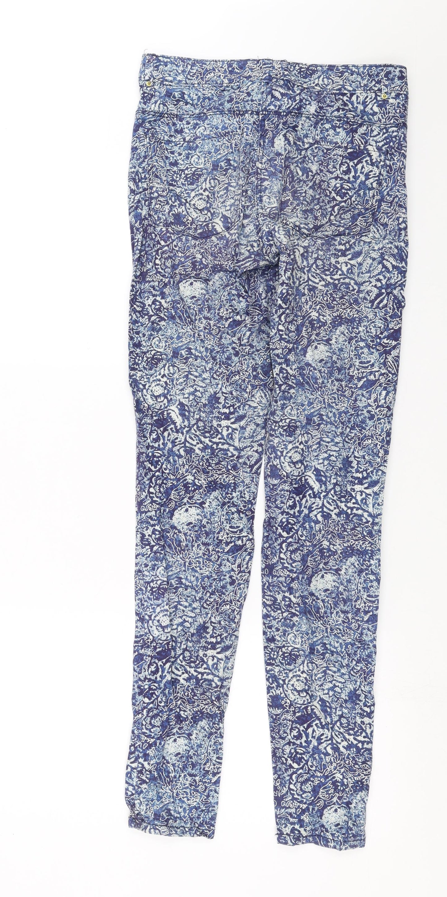 H&M Womens Black Geometric Denim Skinny Jeans Size 10 L31 in