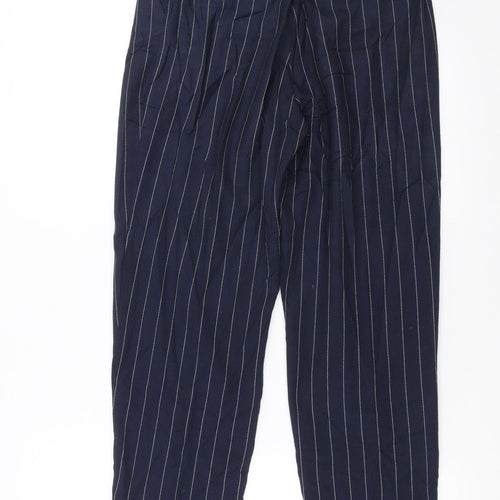 Monki Womens Blue Striped  Trousers  Size 6 L26 in