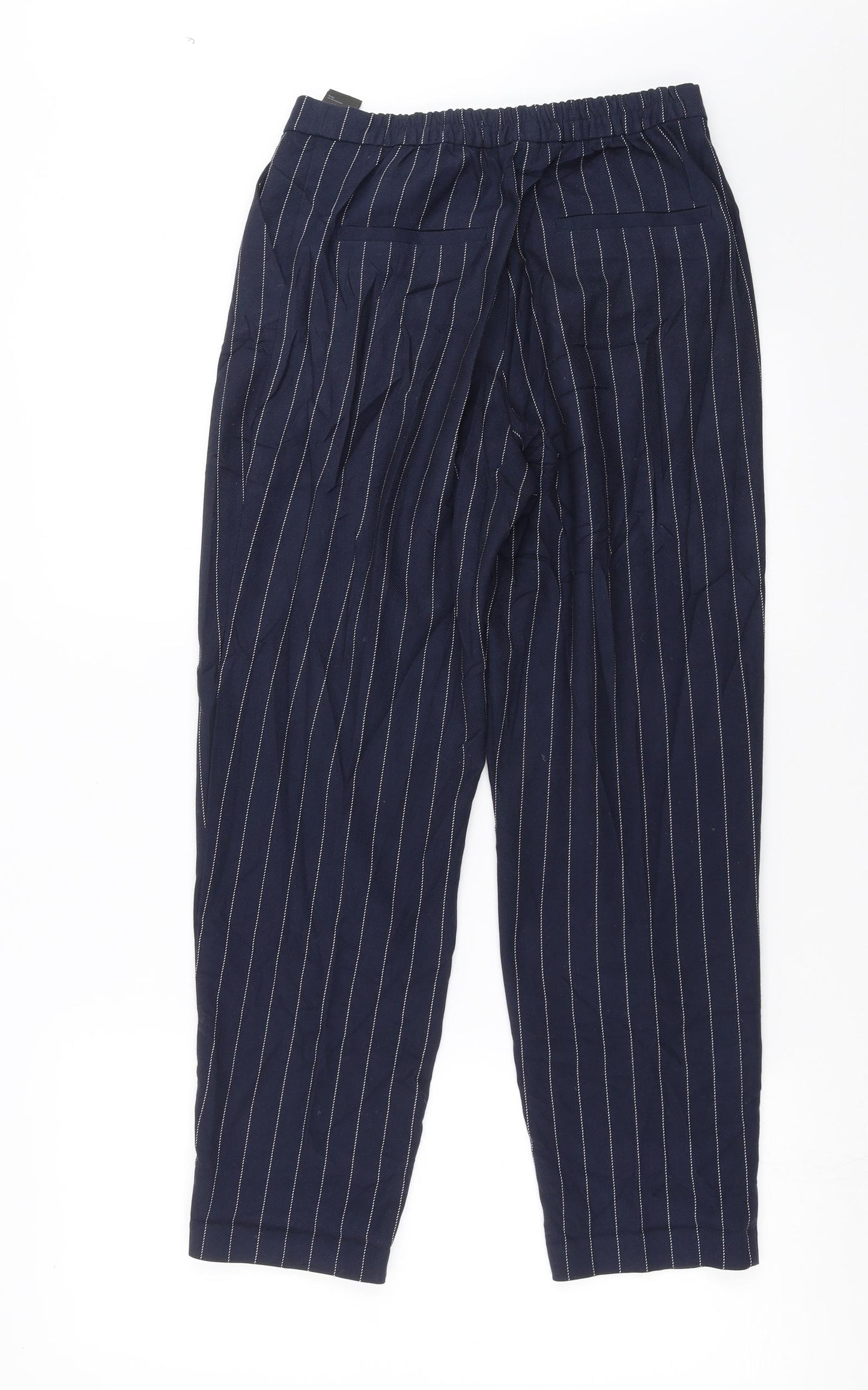 Monki Womens Blue Striped  Trousers  Size 6 L26 in