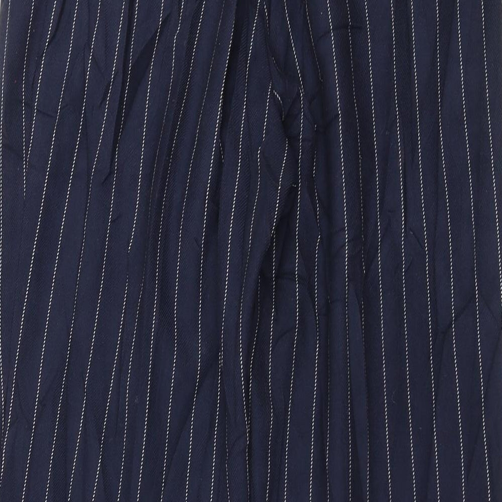 Monki Womens Blue Striped  Trousers  Size 6 L26 in