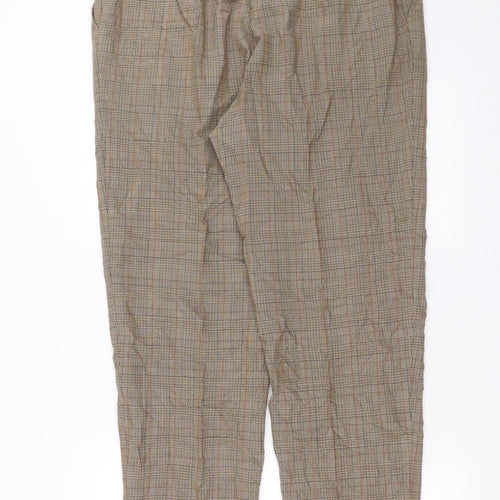 Karting Womens Brown Check  Trousers  Size 34 in L30 in