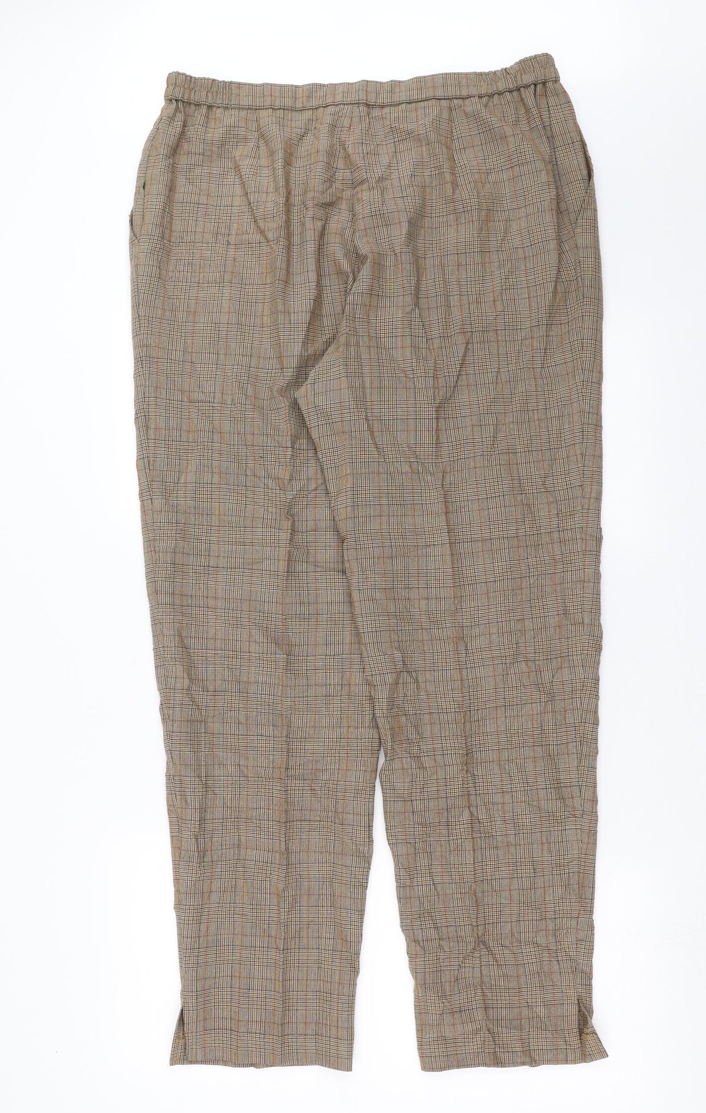 Karting Womens Brown Check  Trousers  Size 34 in L30 in