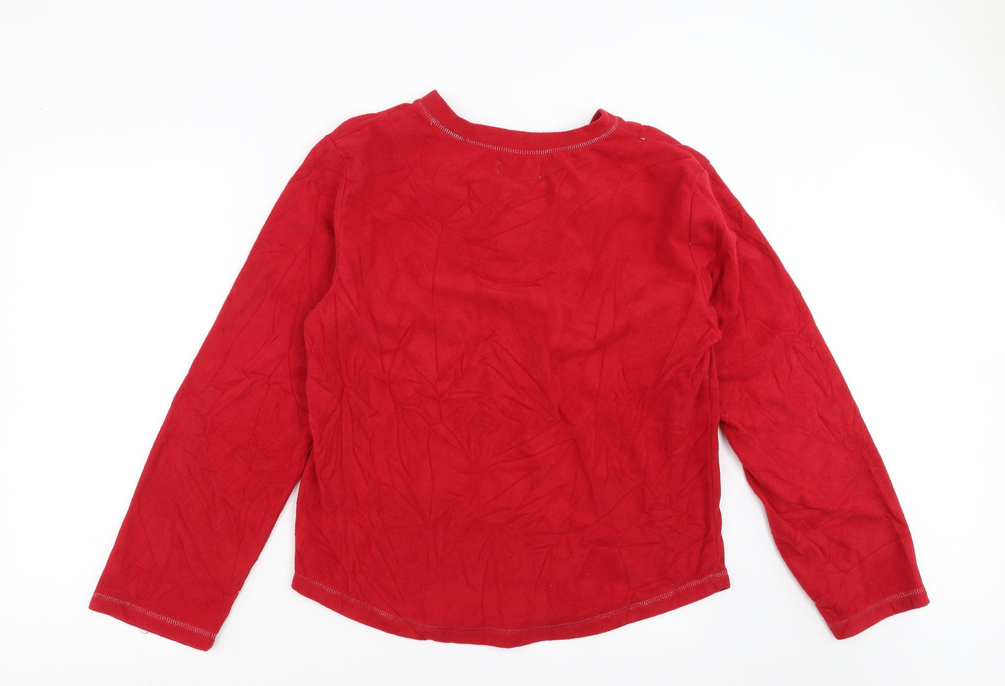 Secret Possesions Womens Red Solid Fleece Top Pyjama Top Size 16  - silly moo