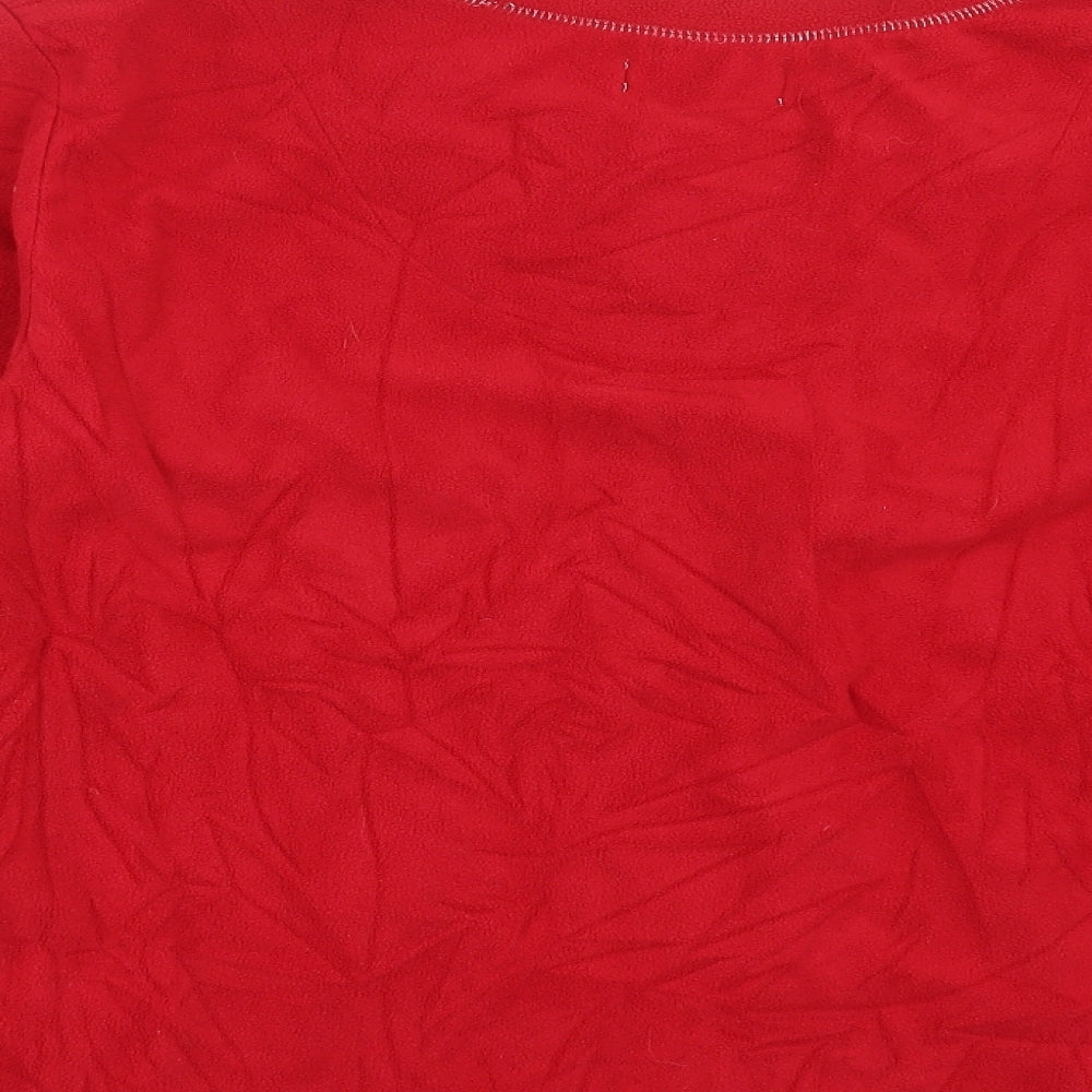 Secret Possesions Womens Red Solid Fleece Top Pyjama Top Size 16  - silly moo