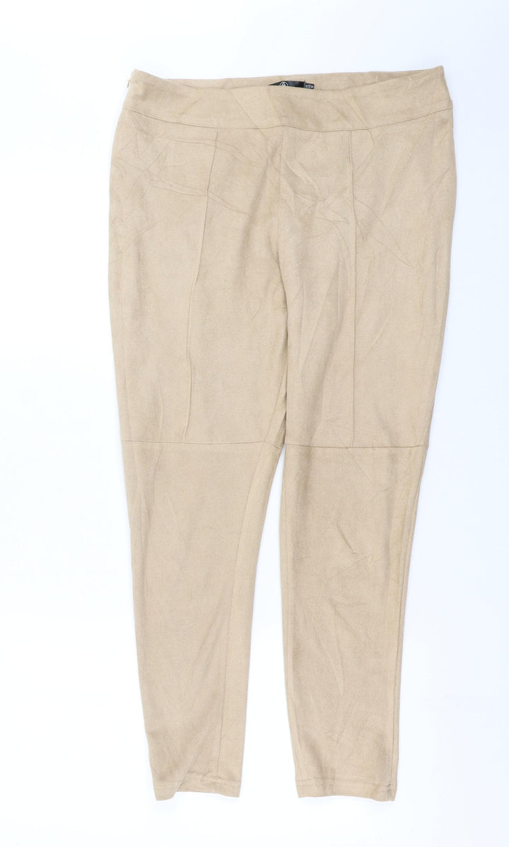 Missguided Womens Beige Trousers Size 14 L27 in