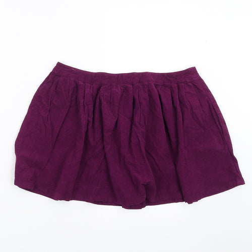 Topshop Womens Purple  Corduroy A-Line Skirt Size 10