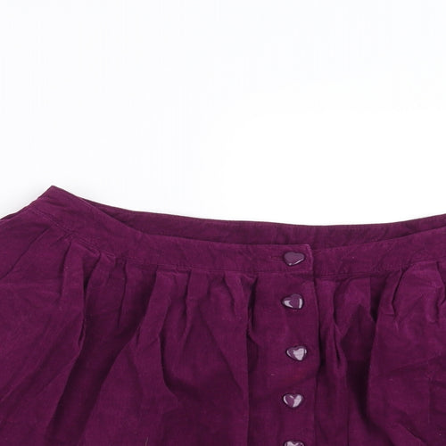 Topshop Womens Purple  Corduroy A-Line Skirt Size 10