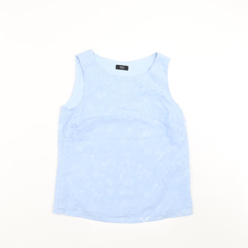 F&F Womens Blue Floral  Basic Blouse Size 6