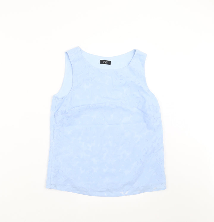 F&F Womens Blue Floral Basic Blouse Size 6