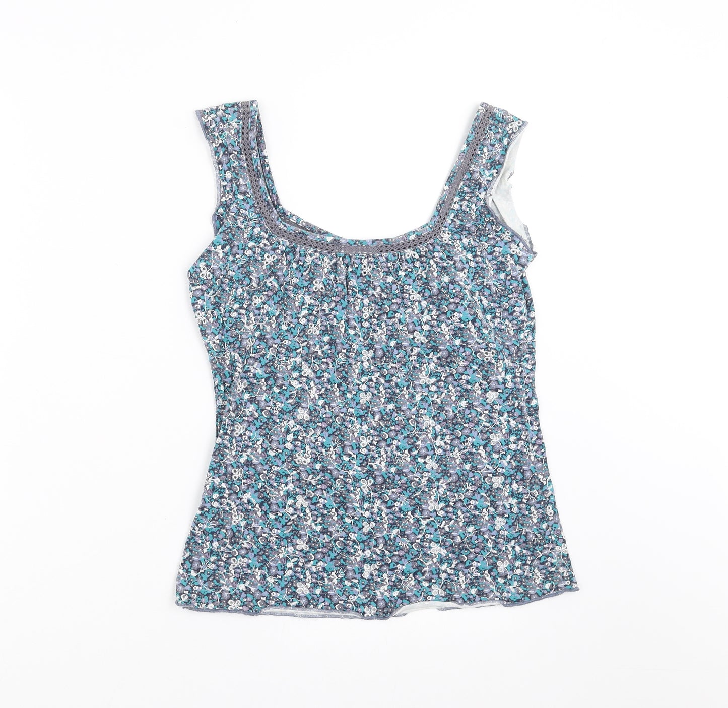 Marks and Spencer Womens Blue Floral  Basic Blouse Size 8