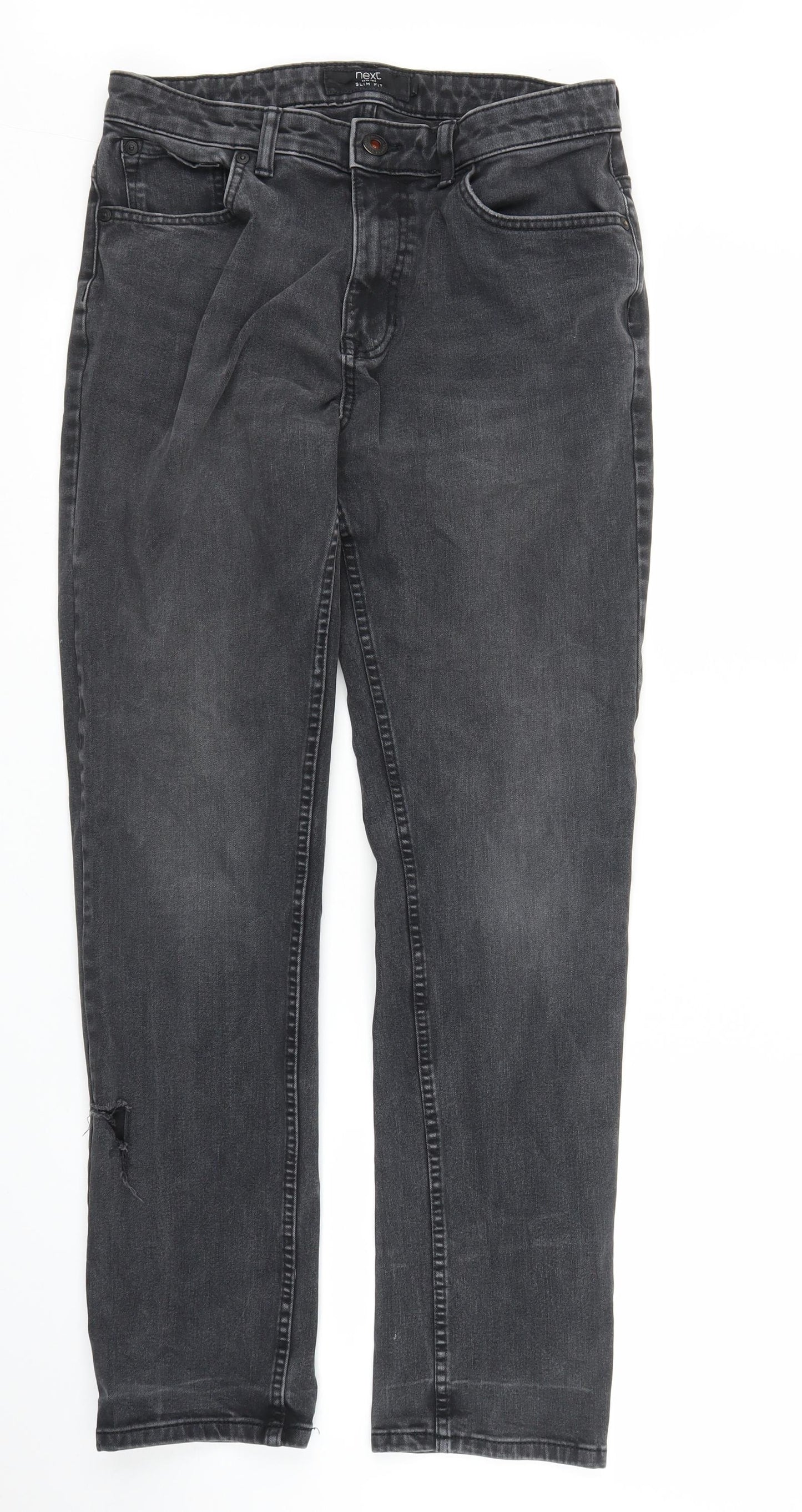 NEXT Mens Grey  Denim Bootcut Jeans Size 32 in L27 in