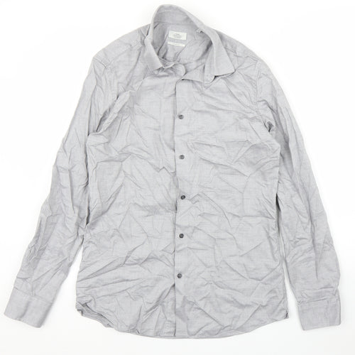 NEXT Mens Grey    Button-Up Size 15.5