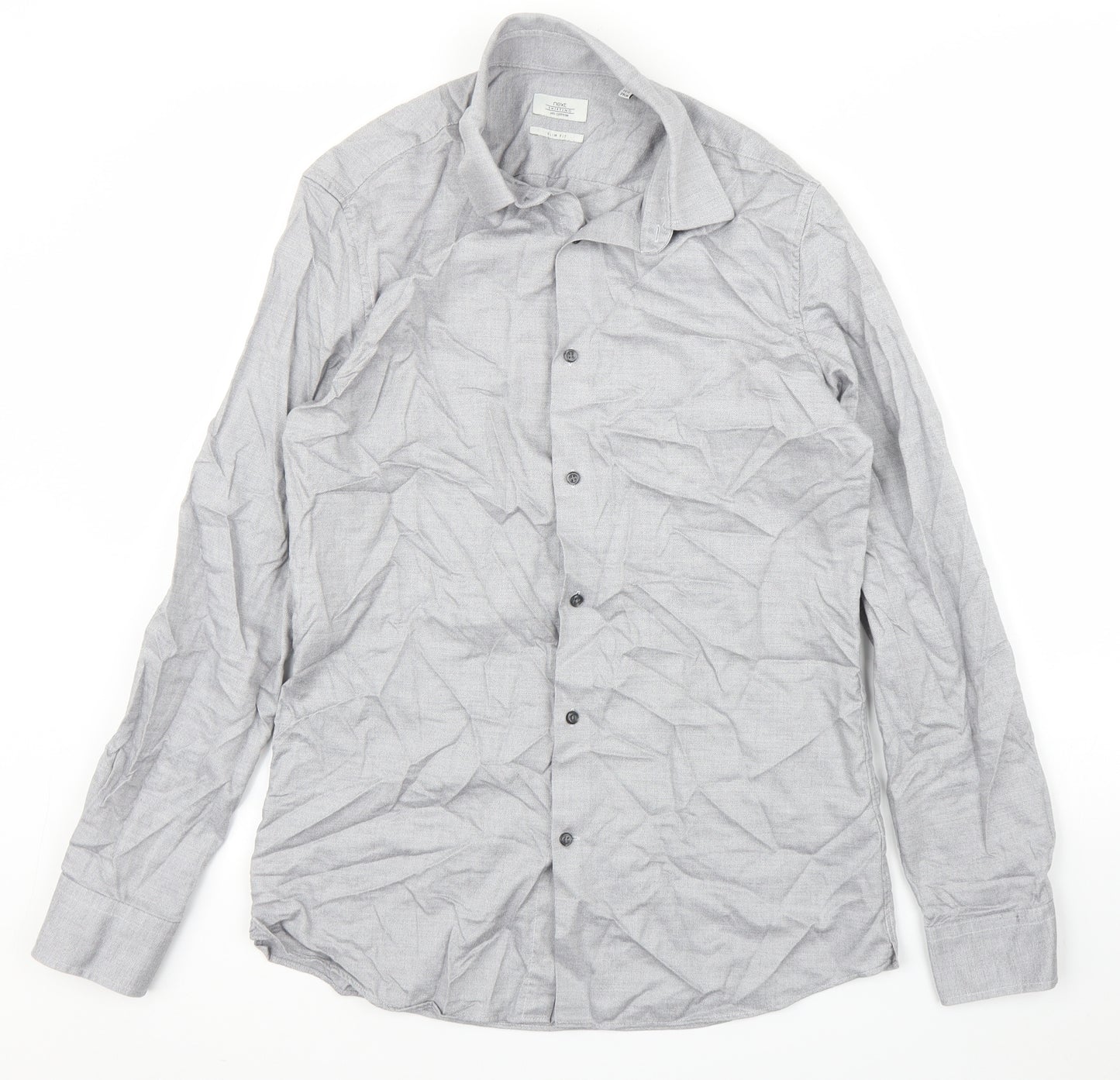 NEXT Mens Grey    Button-Up Size 15.5