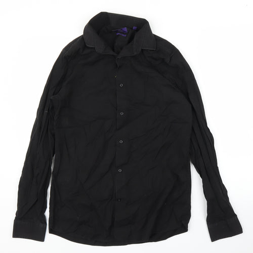 NEXT Mens Black    Button-Up Size 15.5