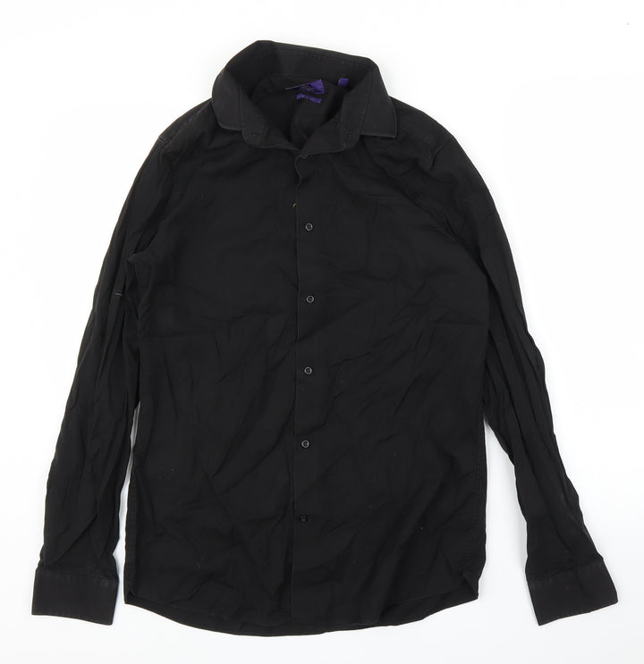 NEXT Mens Black    Button-Up Size 15.5