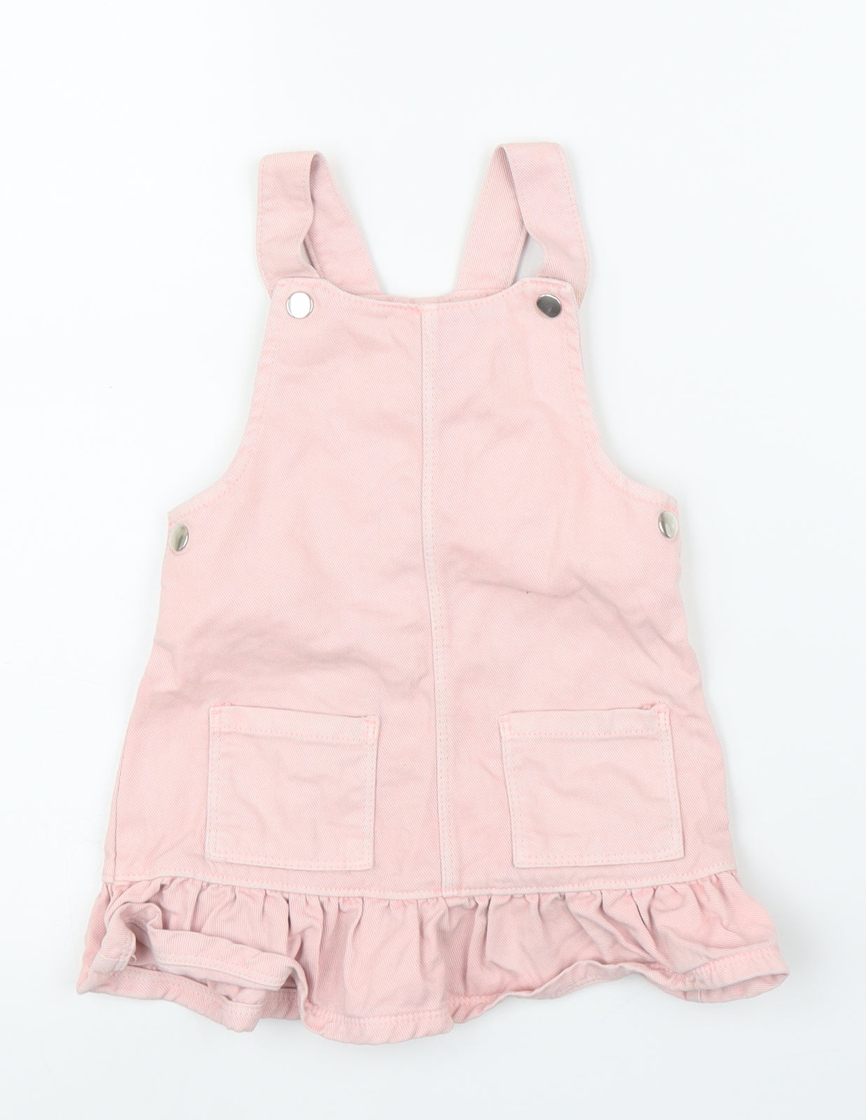 Fred & Flo Girls Pink   Pinafore/Dungaree Dress  Size 12-18 Months